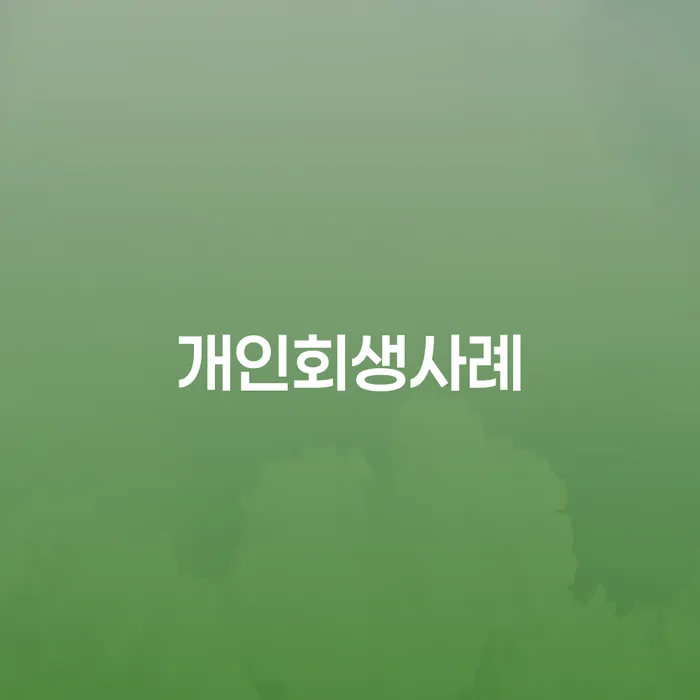 옥천군 개인회생기각사유 개인회생 제도 선택해야 하는